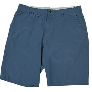 Adidas Men’s Golf Shorts Blue Logo Flat Front 36in